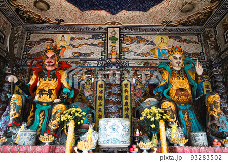 Massive guardian statues displayed inside Linh Phuoc Pagoda, a popular tourist attraction in Dalat, Vietnam Massive guardian statues displayed inside Linh Phuoc Pagoda, a popular tourist attraction in Dalat, Vietnam 93283502