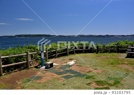 無人島・猿島・今も東京湾を行き交う船舶が見渡せる卯ノ崎台場(見張り場)の跡・神奈川県横須賀市 93283795