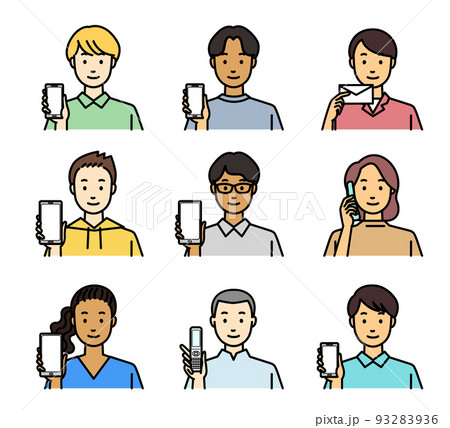 人それぞれの通信手段のセット 93283936