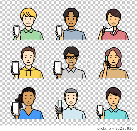 人それぞれの通信手段のセット 93283936