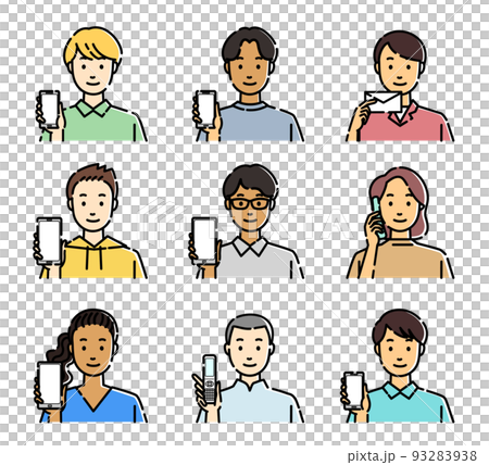 人それぞれの通信手段のセット 93283938