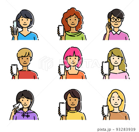 人それぞれの通信手段のセット 人それぞれの通信手段のセット 93283939