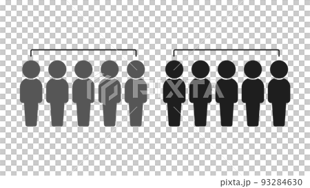五個人以不同顏色站立的圖標/象形圖-群體/性別的圖像材料 五個人以不同顏色站立的圖標/象形圖-群體/性別的圖像材料 93284630