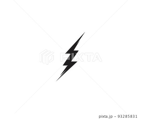 Flash lightning logo black vector Flash lightning logo black vector 93285831
