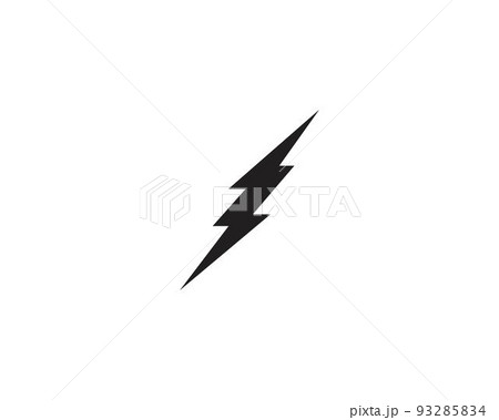 Flash lightning logo black vector 93285834