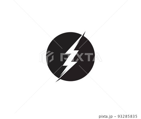 Flash lightning logo black vector Flash lightning logo black vector 93285835