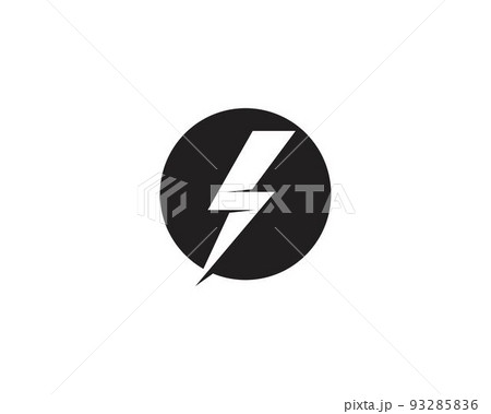 Flash lightning logo black vector 93285836