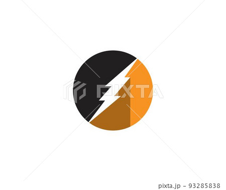 Flash lightning logo black vector 93285838
