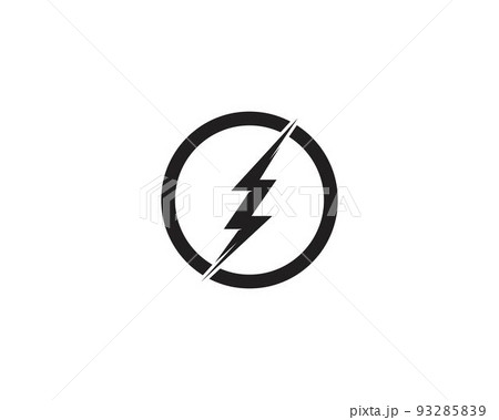 Flash lightning logo black vector Flash lightning logo black vector 93285839