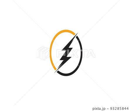Flash lightning logo black vector 93285844