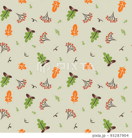 Vector autumn Seamless pattern. For wallpaper, gift paper, pattern fills, autumn greeting cards. Vector autumn Seamless pattern. For wallpaper, gift paper, pattern fills, autumn greeting cards. 93287904