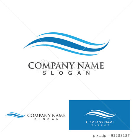 Water wave icon vector 93288187