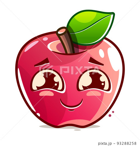 Happy apple fruit cute character mascot vector 93288258