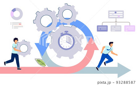 Agile development decisions methodology business concept Agile life rule cycle for software development diagram 93288587