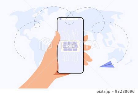 eSIM card chip Embedded SIM concept New mobile communication 93288696