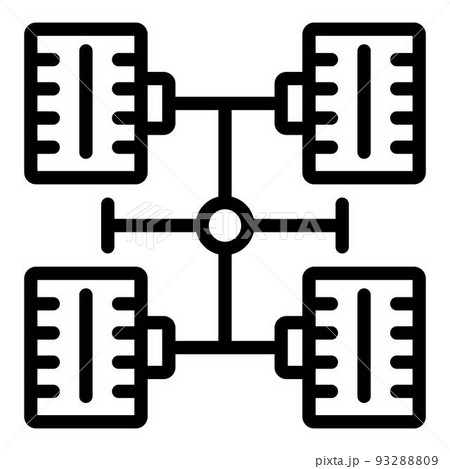 Tire fitting icon, outline style 93288809
