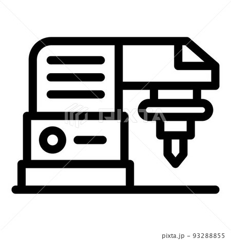 Construction milling machine icon, outline style Construction milling machine icon, outline style 93288855