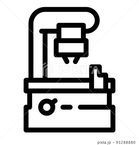 Laser milling machine icon, outline style 93288880