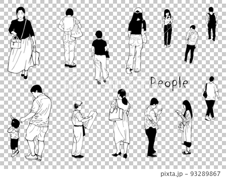 通行人、街の人々 93289867