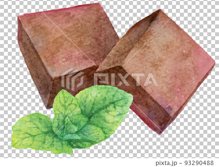 watercolor square chocolate and mint watercolor square chocolate and mint 93290488