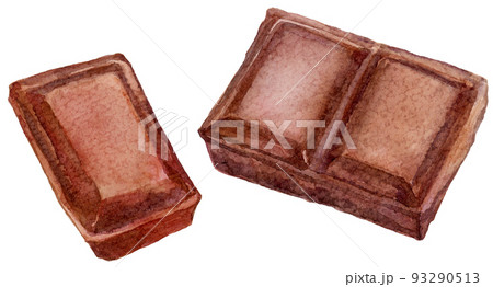 水彩チョコレートのかけら_長方形 93290513