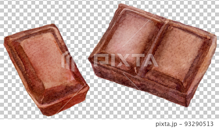 水彩チョコレートのかけら_長方形 93290513