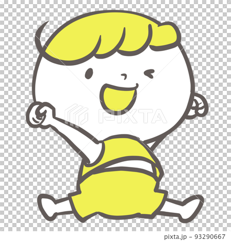 《Genki Pose Children Series》Children jumping with their hands and feet wide open 《Genki Pose Children Series》Children jumping with their hands and feet wide open 93290667
