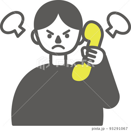 怒ってクレームの電話をする人 怒ってクレームの電話をする人 93291067