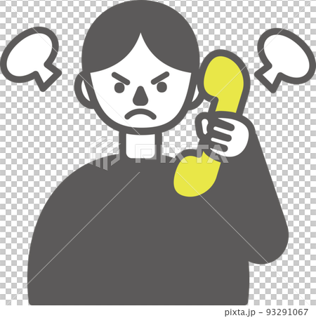 怒ってクレームの電話をする人 怒ってクレームの電話をする人 93291067