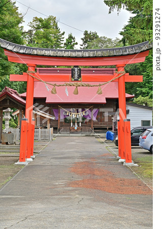 熊野奥照神社　朱鳥居と拝殿　青森県弘前市 93291274