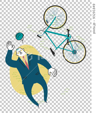 Business person lying down and relaxing on the lawn illustration material 93291849