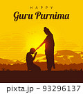 Guru Purnima (Poornima) background, a man is worshipping a spiritual teacher 93296137