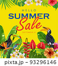 Summer sale tropical badge vector 93296146