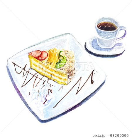 カフェのケーキイラスト カフェのケーキイラスト 93299096