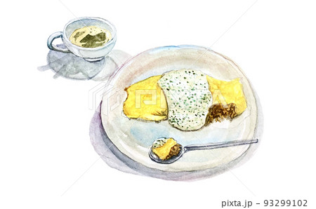 カフェのケーキイラスト 93299102