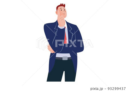 Cartoon image of a male businessman wearing a suit. 93299437