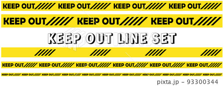 英文字「KEEP OUT」の黄色と黒の進入禁止ラインテープセットのイラスト素材 [93300344] - PIXTA