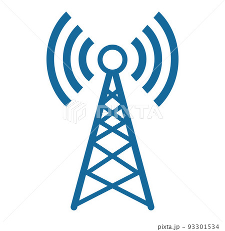 Transmitter antenna symbol. signal tower icon. Communication antenna simple 93301534