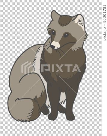 座るタヌキのイラスト 93301783