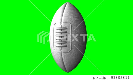 White rugby ball on green chroma key background. White rugby ball on green chroma key background. 93302311