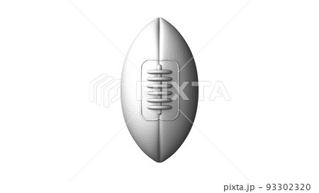 White rugby ball on white background. 93302320