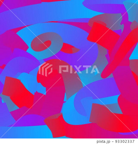 派手でポップ模様の背景画像！青＆赤色 93302337