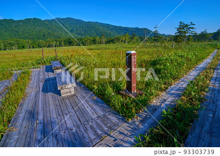朝の尾瀬(福島県檜枝岐村)下田代の分岐点(東電小屋,三条ノ滝) 朝の尾瀬(福島県檜枝岐村)下田代の分岐点(東電小屋,三条ノ滝) 93303739