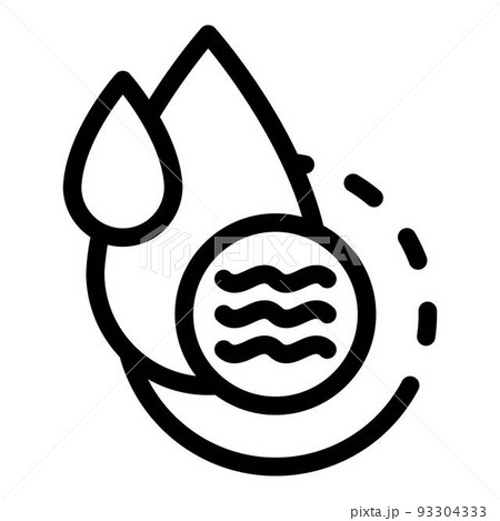 Two drops and waves icon, outline style Two drops and waves icon, outline style 93304333