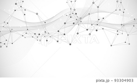 Geometric abstract background with connected lines and dots. Connectivity flow point. Molecule and communication background. Graphic connection background for your design illustration. Geometric abstract background with connected lines and dots. Connectivity flow point. Molecule and communication background. Graphic connection background for your design illustration. 93304903