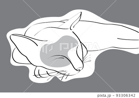 Abstract line of cat are sleeping with grey background. Abstract line of cat are sleeping with grey background. 93306342