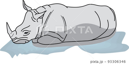 Abstract line of Rhinoceros or square-lipped rhinoceros on emtpy background. Abstract line of Rhinoceros or square-lipped rhinoceros on emtpy background. 93306346