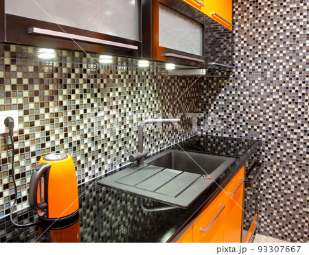 Modern colorful small kitchen 93307667