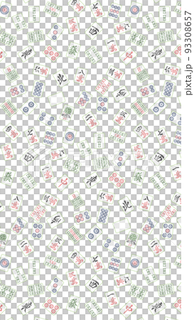 縦方向の麻雀牌のパターンイラスト(背景なし) 93308657