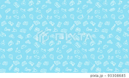 横方向の乗り物パターンイラスト 93308685
